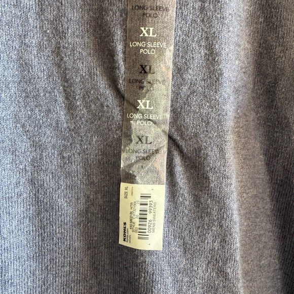 New Croft & Barrow Men's Blue long sleeve Polo Shirt - Picture 2 of 10